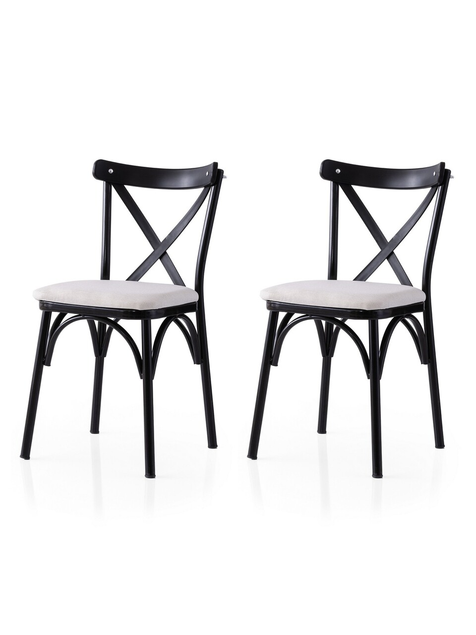 Set scaune 2 piese, Hanah Home, Ekol, Alb/Negru - imagine 5